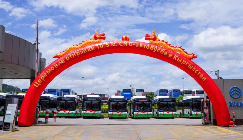 金旅128輛天然氣公交車出口吉爾吉斯斯坦